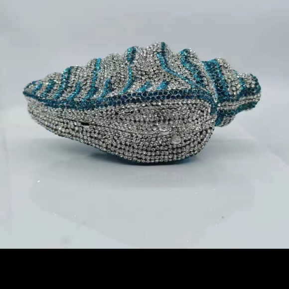 Elegant Silver and Blue Clutch